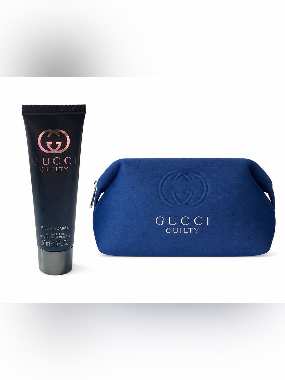 💙 Gucci Guilty Men’s Toiletry Bag & Pour Homme Shower Gel Bundle